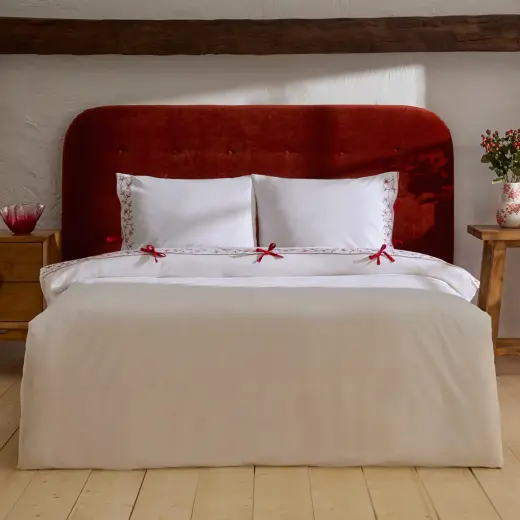 Karaca Home Calia %100 Pamuk Nakışlı Çift Kişilik Nevresim Takımı Beyaz