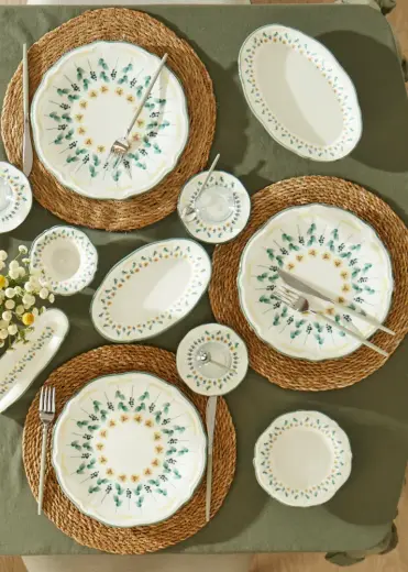 Adelina Stoneware 26 Parça 6 Kişilik Kahvaltı Takımı Yeşil