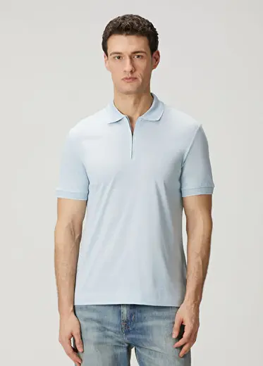 Açık Mavi Polo Yaka T-shirt