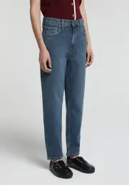 Mom Fit Kadın Mid İndigo Denim Jean Pantolon 5