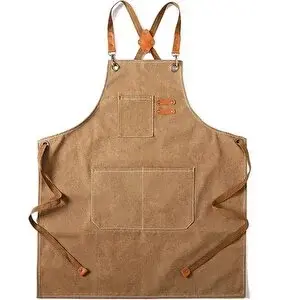 Valkyrie Unisex Kanvas Mutfak Önlüğü Ayarlanabilir Askılı Cepli Barista Garson Servis Önlüğü Kahve