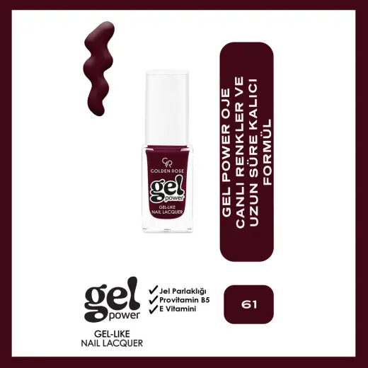 Golden Rose Power Gel Like Nail Oje No: 61
