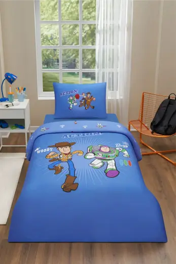 Toy Story Action Tek Kişilik Disney Lisanslı Lastikli Çocuk Nevresim Takımı