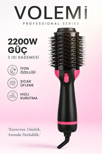 Pratik Hava Üflemeli Fön Tarağı, Saç Şekillendirme ve Hacim Artırıcı