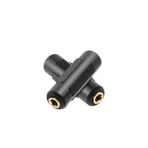 2 Adet - 3.5mm Stereo Dişi / Dişi Aux Kulaklık Mikrofon Ses Uzatma Adaptörü - Altın Uçlu