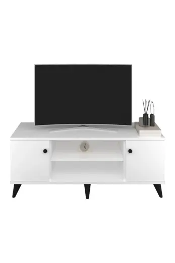 Dienni Aydıntepe 2 Kapaklı 2 Raflı Tv Ünitesi Beyaz
