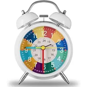 Valkyrie Eğitici Çocuk Alarm Saati | Renkli Öğretici Saat 12/24 Sistem Sessiz Mekanizma Kolay Okuma