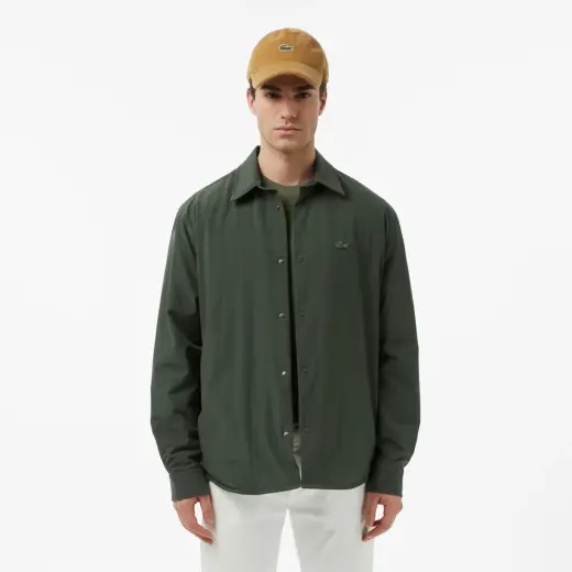 Erkek Oversize Fit Haki Dış Gömlek