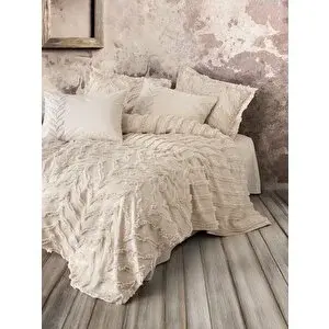 Cotton Box Limi Çift Kişilik Yatak Örtülü Nevresim Takımı Crimp Bej