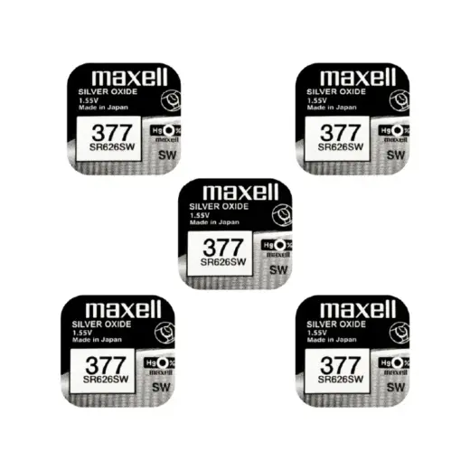 Maxell 377 SR626SW 1.55V Saat Pili 5 Adet Güvenilir Enerji Kaynağı