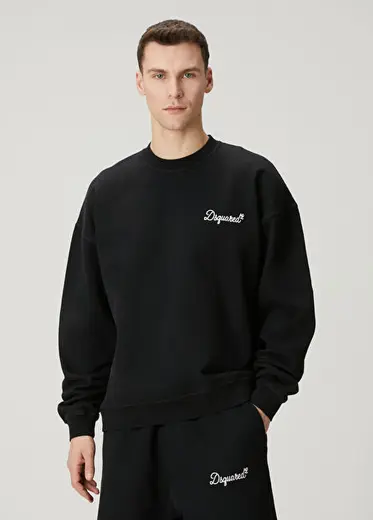 Relax Fit Signature Siyah Sweatshirt