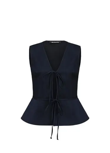 Colette Navy Bağlamalı Kadın Yelek