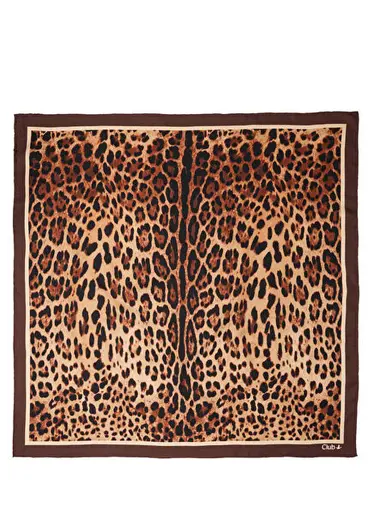 Leopar Desenli İpek Eşarp