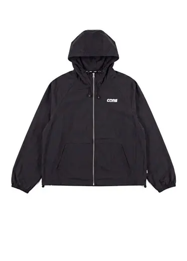 Windbreaker Siyah Kapüşonlu Erkek Spor Ceket