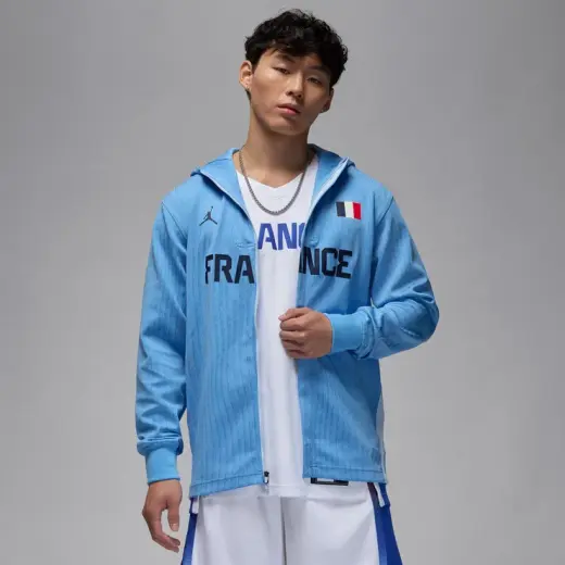 Nike France Erkek Mavi Basketbol Ceketi