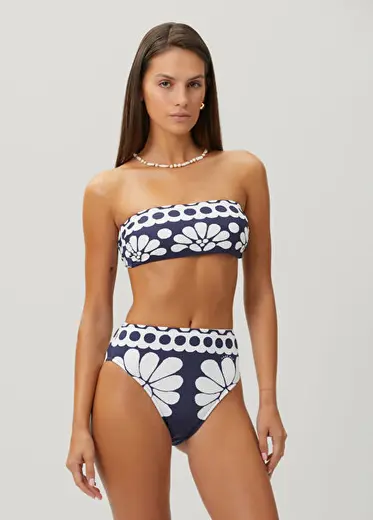 Palermo Mavi Straplez Bikini Üstü
