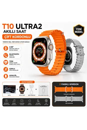 T10 Watch Ultra2 49mm Çşft Kordonlu Akıllı Saat