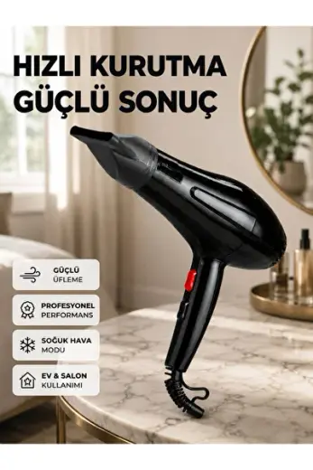Tüm Saç Tipleri İçin 2200W Güçlü Fön Makinesi