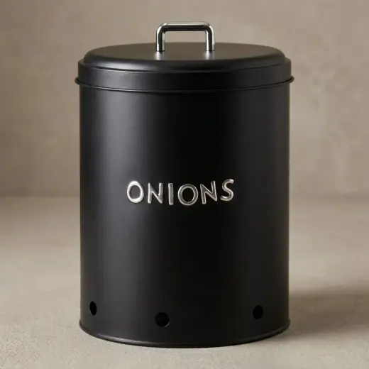 Galvaniz Metal Siyah Onıon Kutusu