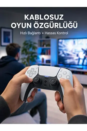 PS5 Uyumlu Kablosuz Oyun Kolu Sessiz Tuşlar ve Güçlü Yeni Nesil