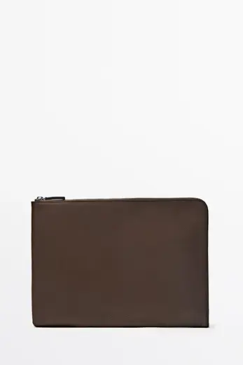 L beden napa deri laptop kılıfı