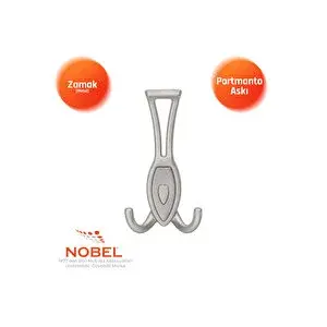 Nobel Zepli̇n Portmanto Askısı, Metal Vestiyer Askısı, 84 Gr, Dolap Ve Duvar Askılığı, Matkrom (vidalı)