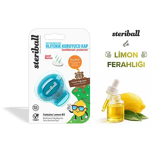 Steriball Kids Diş Fırçası Koruyucu Kap Turkuaz