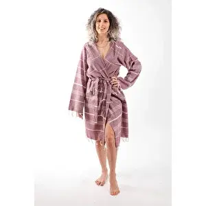 Mira Home Kapüşonlu Kadın / Erkek Peştemal Bornoz Soft %100 Pamuklu Natural 9 (L)