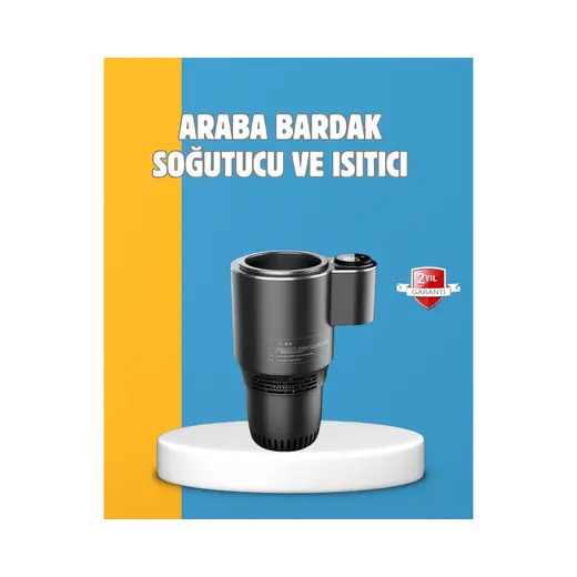 Renas Store Dijital Ekranlı Akıllı Bardaklık Araç Içi Termal Isıtıcı Soğutucu