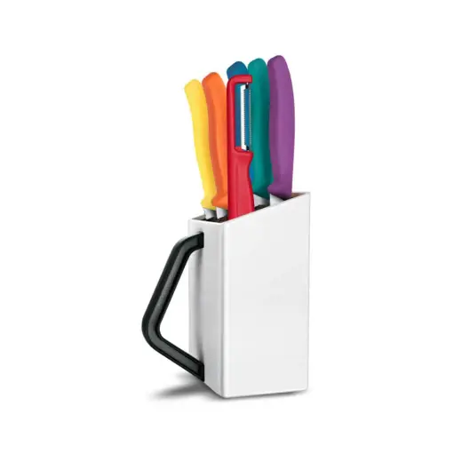 Victorinox 6.7126.6C1 Swiss Classic 7li Soyma Bıçağı Blok Set, Renkli