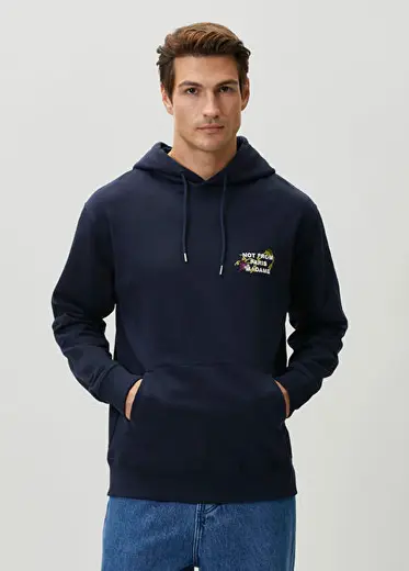 Lacivert Kapüşonlu Sweatshirt