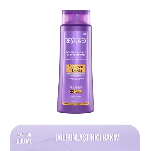 Restorex Kolajen & Biotin Dolgunlaştırıcı Saç Bakım Şampuanı 500 ml