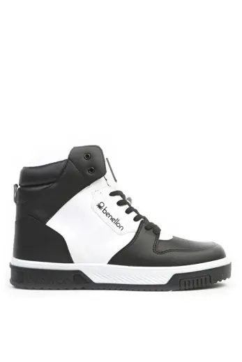 31087 Erkek Günlük Boğazlı Sneaker Ayakkabı Siyah Beyaz