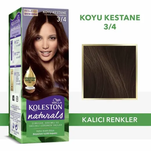 Wella Koleston Naturals Saç Boyası 3/4 Koyu Kestane