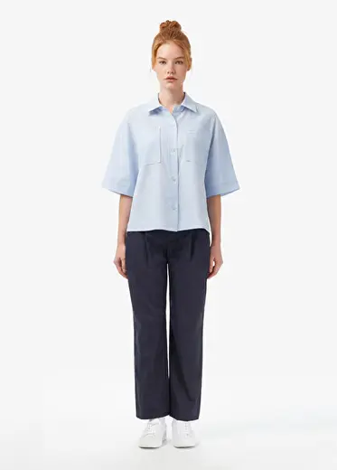 Koyu Gri Regular Fit Düz Paça Kadın Pantolon