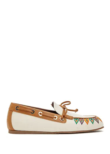 Çok Renkli Nakış İşlemeli Kadın Loafer