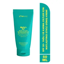 She Vec Matte's SPF50+ Yağlı ve Karma Ciltler için Matlaştırıcı Etkili Güneş Kremi 50 ml 2