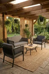 Upstyle Lido Bahçe & Balkon Oturma Takımı Antrasit Koyu Gri 6