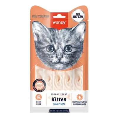 Wanpy Creamy Treat Somonlu Yavru Kedi Krema Ödül Maması 14gr (5'li)