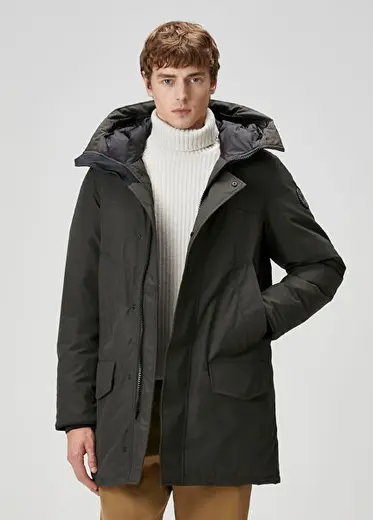 Langford Koyu Yeşil Kapüşonlu Parka