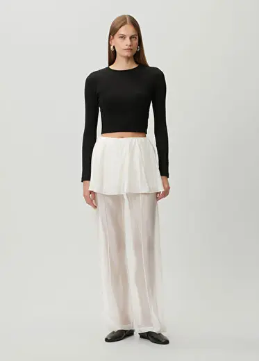 Gilian Krem Peplum Pantolon