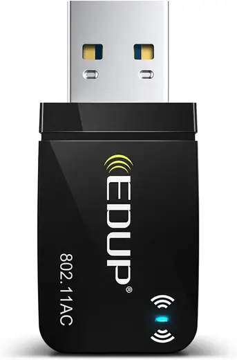 EDUP AC 1300 Mbit/s USB WLAN Adaptörü, Çift Bant WiFi Stick 2.4G/5GHz USB3.0 Adaptör Kablosuz Ağ Alıcısı WiFi Dongle, Masaüstü Bilgisayar/Dizüstü Bilgisayar için, Windows 11/10/8.1/7/Vista Mac OS X