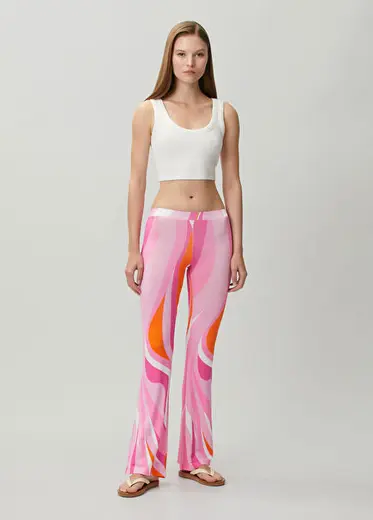Pembe Desenli Plaj Pantolonu