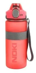 Noki Su Matarası Tritan Auto Kapak Soft Touch Silikon Bantlı Askılı 750 Ml - Kırmızı