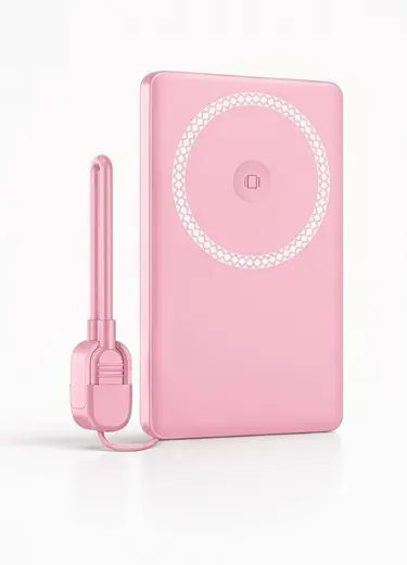 Kablolu ve Kablosuz Şarj Özellikli Powerbank, 5000 mAh, MagSafe Uyumlu, 25W PD Hızlı Şarj, 15W Kablosuz Şarj, 360° Döner Standlı, Type-C Çıkışlı, Kablo Dahil
