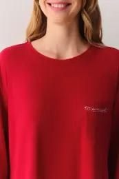 Kırmızı Paisley Pijama Takımı 3