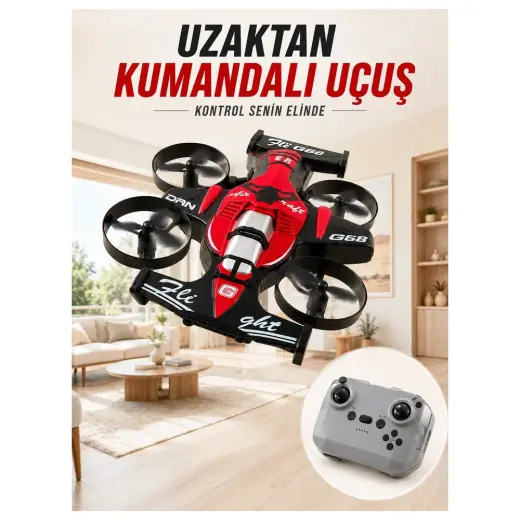 Masa Dostu 4 Pervaneli Rc Drone Uzaktan Kumandalı 360 Derece Dönüşlü Akrobatik Uçan Oyuncak Tdms-07