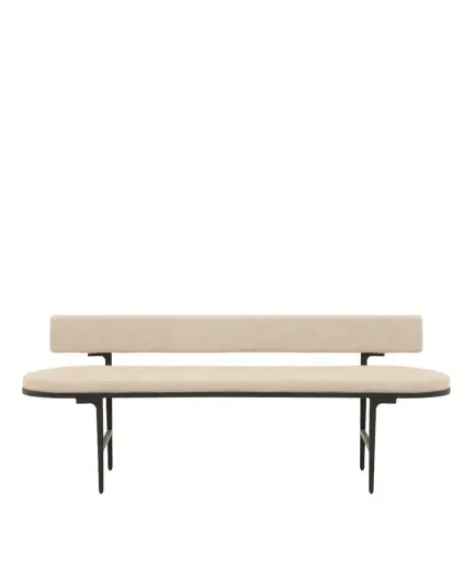 Metal Ayaklı Keten Pamuk Kumaşlı Bank(175x51x68 Cm)