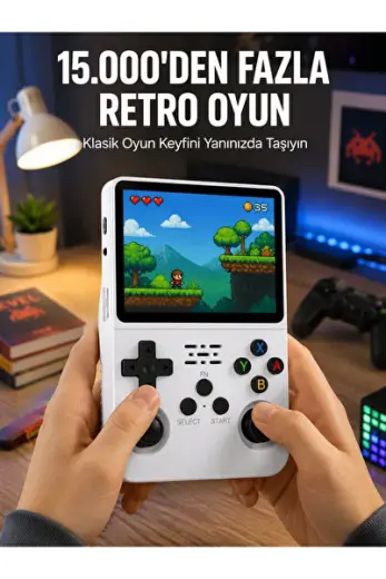 Taşınabilir Retro Oyun Konsolu Geniş Ekran ve Çoklu Emülatör Desteği Yeni Nesil -