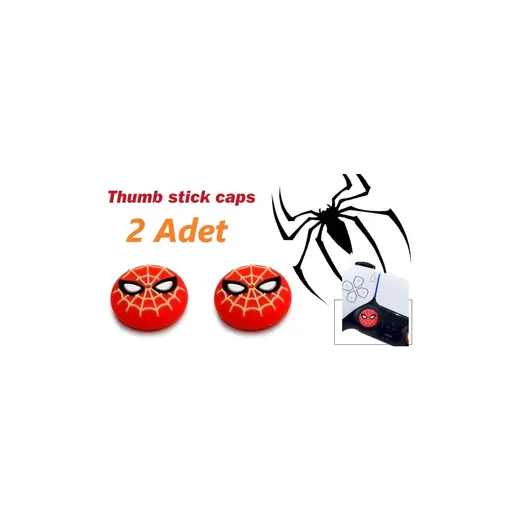 Feza Ps5 Dualsense 2 Adet Spiderman Kabartma Desenli Analog Başlığı